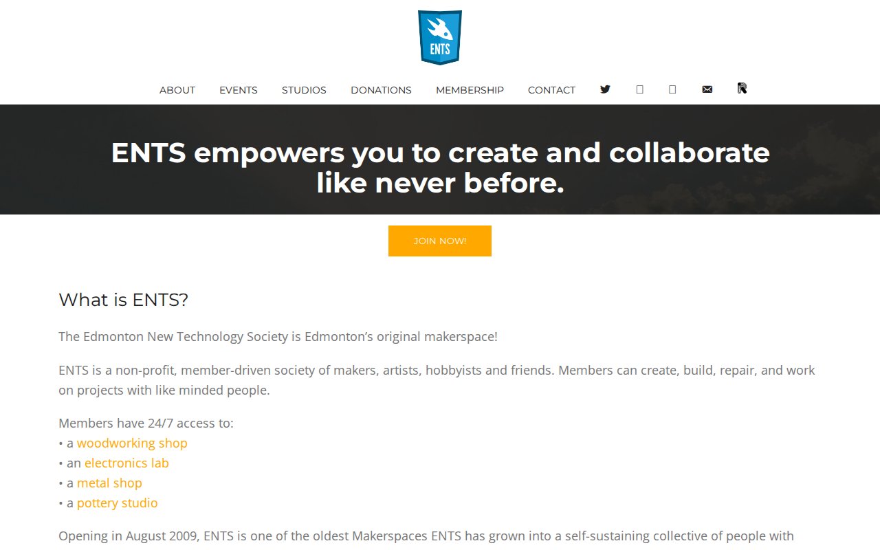 Screenshot of Edmonton New Technology Society