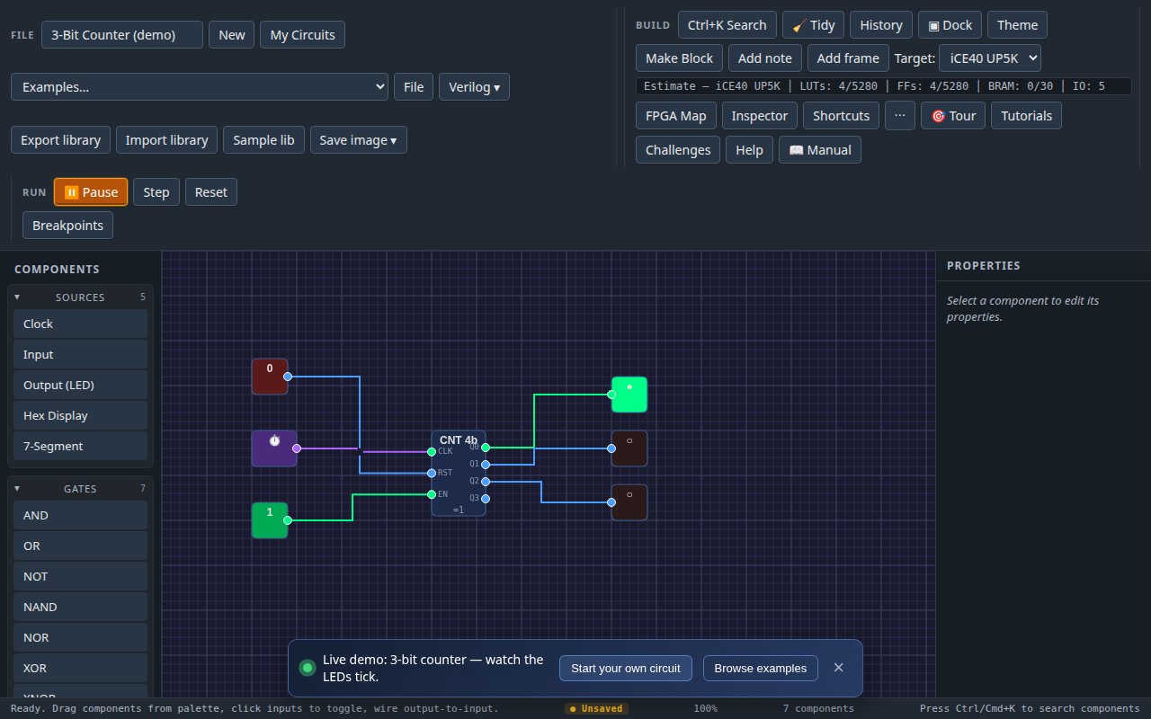 Screenshot of FPGA Logic Simulator