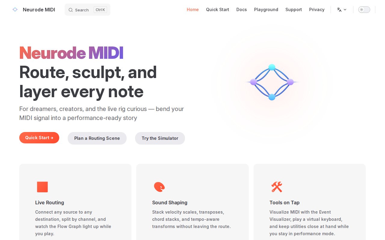 Screenshot of Neurode MIDI