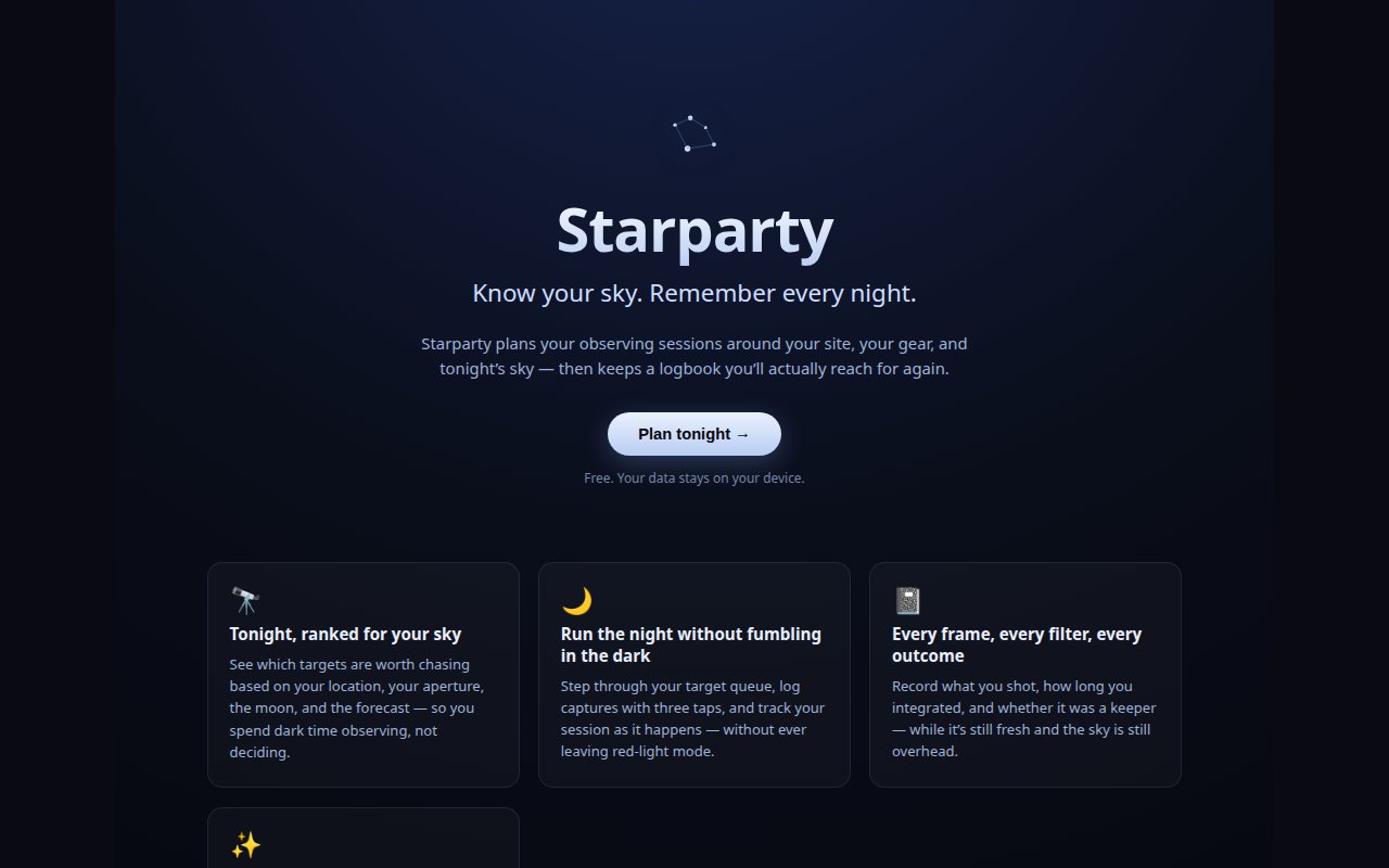 Screenshot of Starparty