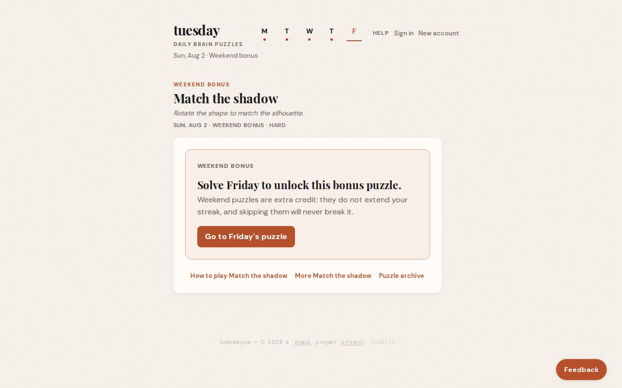 Screenshot of Tuesday.ca